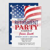 Invitation Parti de la retraite du drapeau américain moderne (Devant / Derrière)