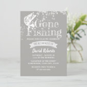 Invitation Parti de la retraite en argent de la pêche (Debout devant)