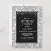 Invitation Parti de la retraite en argent noir (Devant)