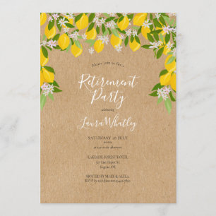 Invitation Parti de la retraite en fleurs de citrons rustique