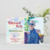 Invitation Parti de la retraite Hibiscus de fleurs tropicales (Debout devant)