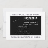 Invitation Parti de la retraite "Il est temps" Noir et blanc (Devant)