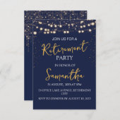 Invitation Parti de la retraite Marine bleu moderne (Devant / Derrière)