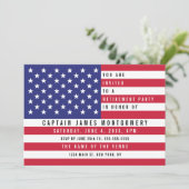 Invitation Parti de la retraite militaire Drapeau patriotique (Debout devant)