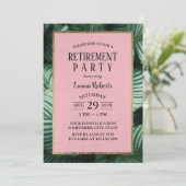 Invitation Parti de la retraite moderne Feuille tropicale (Debout devant)