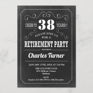 Invitation Parti de la retraite - Motif noir noir noir noir