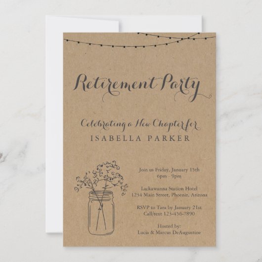 Invitation Parti de la retraite| Papier Russe Kraft (Devant)
