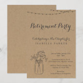 Invitation Parti de la retraite| Papier Russe Kraft (Devant / Derrière)