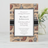 Invitation Parti de la retraite pour un Gentleman de mode (Debout devant)