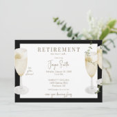 Invitation Parti de la retraite "qui n'aspire pas" Noir (Debout devant)