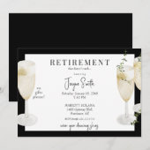 Invitation Parti de la retraite "qui n'aspire pas" Noir II (Devant / Derrière)