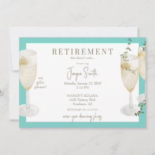 Invitation Parti de la retraite "qui n'aspire pas" Turquoise