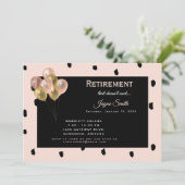 Invitation Parti de la retraite "qui ne suce pas" Rose & Noir (Debout devant)