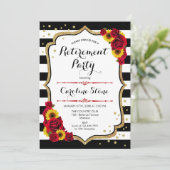 Invitation Parti de la retraite - Roses de tournesols (Debout devant)