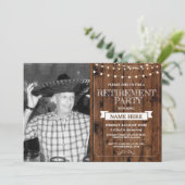 Invitation Parti de la retraite Russe retraité Photo bois (Debout devant)