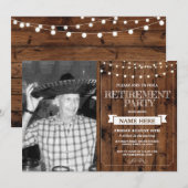 Invitation Parti de la retraite Russe retraité Photo bois (Devant / Derrière)