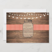 Invitation Parti de la retraite Rustic Jar Wood Red En vichy  (Dos)
