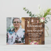 Invitation Parti de la retraite Rustic Jars Floral (Debout devant)