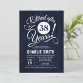 Invitation Parti de la retraite - Rustic Navy Bois Blanc (Debout devant)