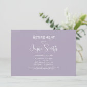 Invitation Parti de la retraite simple Lavender (Debout devant)