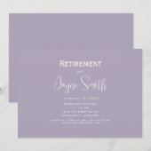 Invitation Parti de la retraite simple Lavender (Devant / Derrière)