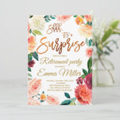 Invitation Parti de la retraite surprise, retraite florale (Debout devant)