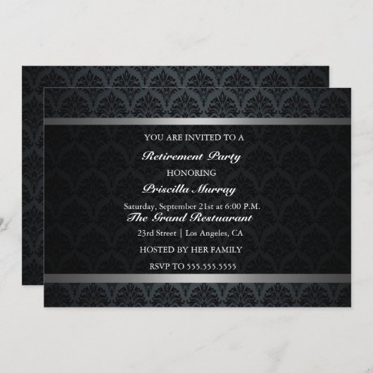 Invitation Parti de la retraite Vintage (Devant / Derrière)