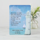 Invitation Parti de la retraite - voilier et phare océanique (Debout devant)