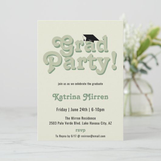 Invitation Parti de la rétro-Cool (Debout devant)