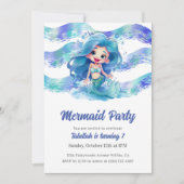 Invitation Parti de la sirène bleue (Devant)