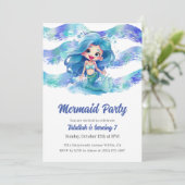 Invitation Parti de la sirène bleue (Debout devant)