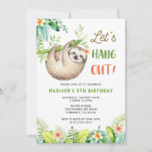 Invitation Parti de la Sloth | Fête d'anniversaire de la Fill (Devant)