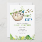 Invitation Parti de la Sloth | Fête d'anniversaire de Sloth B (Devant)