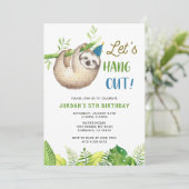 Invitation Parti de la Sloth | Fête d'anniversaire de Sloth B (Debout devant)