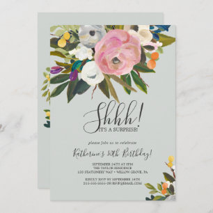Invitation Parti de la surprise florale peinte