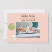 Invitation Parti de l'adoption "Gotcha" pour la fille Personn (Devant)