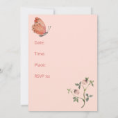 Invitation Parti de l'anniversaire Fleur sauvage rose (Dos)