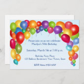 Invitation Parti de l'Arc de ballon coloré (Devant / Derrière)