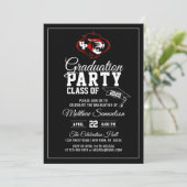 Invitation Parti de l'école noire moderne| ajouter un LOGO (Debout devant)