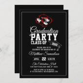 Invitation Parti de l'école noire moderne| ajouter un LOGO (Devant / Derrière)