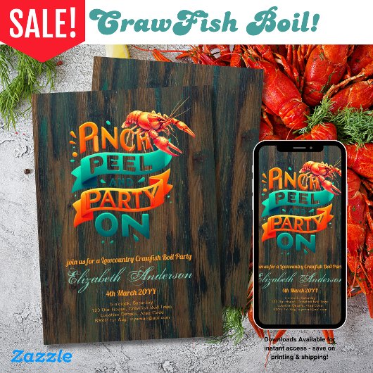 Invitation Parti de l'écrevisse de basse-campagne Russe
