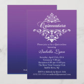 Invitation Parti de l'élégante Ombre Quinceañera (Devant / Derrière)