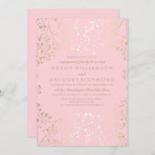 Invitation Parti de l'engagement pour le souffle de bébé rose (Devant / Derrière)