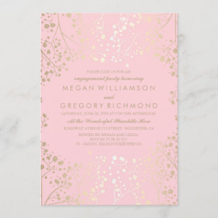 Invitation Parti de l'engagement pour le souffle de bébé rose