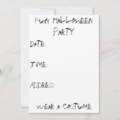 Invitation Parti de l'Halloween de Kid (Dos)