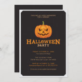 Invitation Parti de l'Halloween de l'Citrouille Éffrayant Kid (Devant / Derrière)