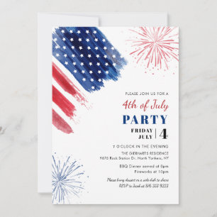 Invitation Parti de l'indépendance de la famille 4 juillet an