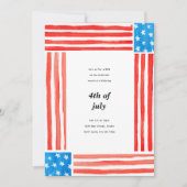 Invitation Parti de l'indépendance peinte 4 juillet (Devant)