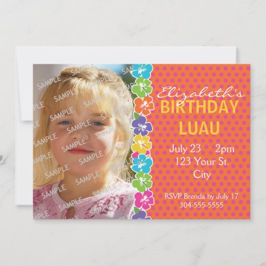 Invitation Parti de Luau (Devant)