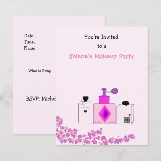 Invitation Parti de maquillage (Devant / Derrière)